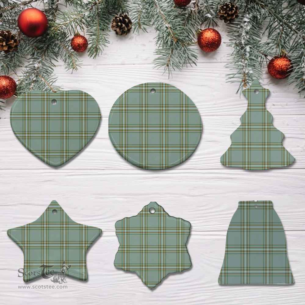 Scottish Kelly Dress Clan Tartan Ceramic Ornament - Combo set ScotsTee.com