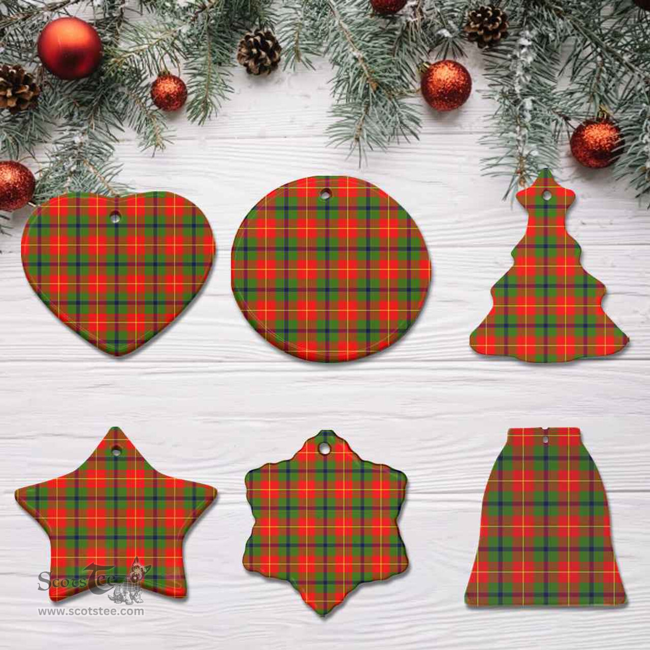 Scottish Turnbull Dress Clan Tartan Ceramic Ornament - Combo set ScotsTee.Com