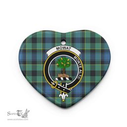 Scottish Mowat (of Inglistoun) Clan Crest Tartan Ceramic Ornament - Combo set ScotsTee.Com