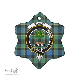 Scottish Mowat (of Inglistoun) Clan Crest Tartan Ceramic Ornament - Combo set ScotsTee.Com