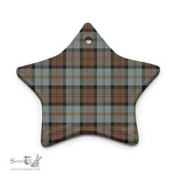 Scottish MacLeod of Harris Weathered Clan Tartan Ceramic Ornament - Combo set ScotsTee.Com