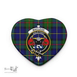 Scottish MacLeod of Lewis Clan Crest Tartan Ceramic Ornament - Combo set ScotsTee.Com