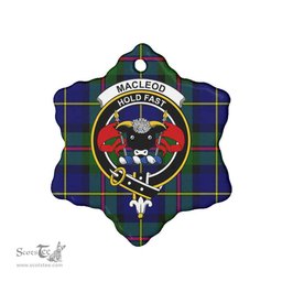 Scottish MacLeod of Lewis Clan Crest Tartan Ceramic Ornament - Combo set ScotsTee.Com