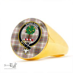 Scottish Anderson Arisaid #2 Weathered Clan Tartan Ring - Crest Classic Scottish Plaid Tartan Plaid
