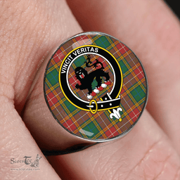 Scottish Baxter of Balgavies Ancient Clan Tartan Ring - Crest Classic Scottish Plaid Tartan Plaid