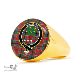 Scottish Anderson of Ardbrake Clan Tartan Ring - Crest Classic Scottish Plaid Tartan Plaid
