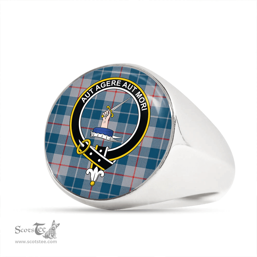 Scottish Barclay Hunting #2 Modern Clan Tartan Ring - Crest Classic Scottish Plaid Tartan Plaid