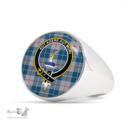 Scottish Barclay Hunting #2 Modern Clan Tartan Ring - Crest Classic Scottish Plaid Tartan Plaid
