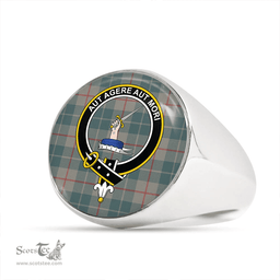 Scottish Barclay Hunting #2 Weathered Clan Tartan Ring - Crest Classic Scottish Plaid Tartan Plaid