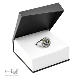 Scottish Anderson Arisaid Ancient Clan Tartan Ring - Crest Classic Scottish Plaid Tartan Plaid