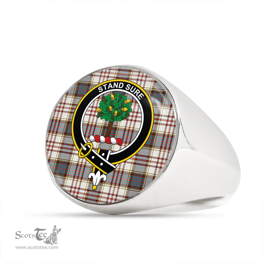 Scottish Anderson Arisaid Ancient Clan Tartan Ring - Crest Classic Scottish Plaid Tartan Plaid