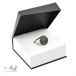Scottish Baillie of Polkemmet Weathered Clan Tartan Ring - Crest Classic Scottish Plaid Tartan Plaid