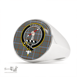 Scottish Balfour Hunting Weathered Clan Tartan Ring - Crest Classic Scottish Plaid Tartan Plaid