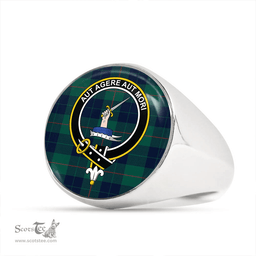 Scottish Barclay Hunting Modern Clan Tartan Ring - Crest Classic Scottish Plaid Tartan Plaid