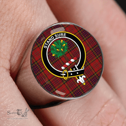 Scottish Anderson of Kinneddar Red Modern Clan Tartan Ring - Crest Classic Scottish Plaid Tartan Plaid