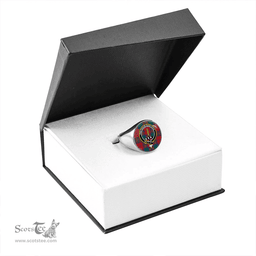 Scottish Auchinleck Clan Tartan Ring - Crest Classic Scottish Plaid Tartan Plaid