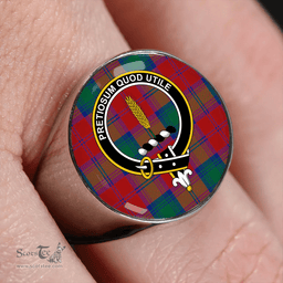 Scottish Auchinleck Clan Tartan Ring - Crest Classic Scottish Plaid Tartan Plaid