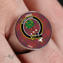 Scottish Anderson of Kinneddar Red Weathered Clan Tartan Ring - Crest Classic Scottish Plaid Tartan Plaid
