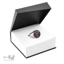 Scottish Baillie (Highland Society of London) Ancient Clan Tartan Ring - Crest Classic Scottish Plaid Tartan Plaid