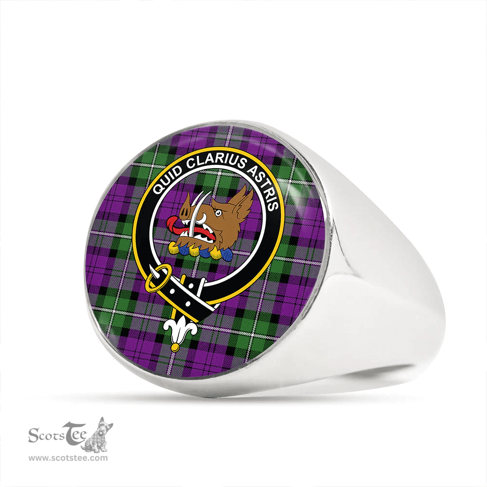 Scottish Baillie (Highland Society of London) Ancient Clan Tartan Ring - Crest Classic Scottish Plaid Tartan Plaid