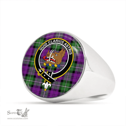 Scottish Baillie (Highland Society of London) Ancient Clan Tartan Ring - Crest Classic Scottish Plaid Tartan Plaid
