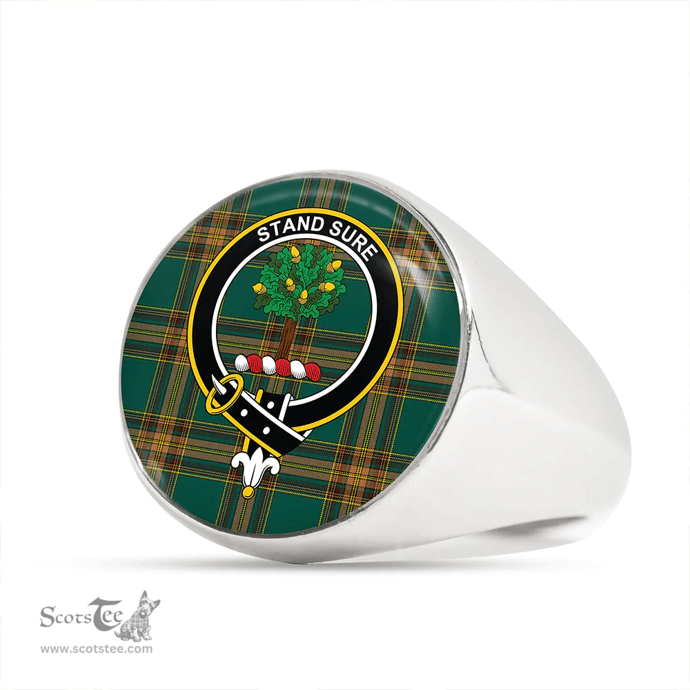 Scottish Anderson Green Modern Clan Tartan Ring - Crest Classic Scottish Plaid Tartan Plaid