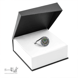 Scottish Anderson Blue Weathered Clan Tartan Ring - Crest Classic Scottish Plaid Tartan Plaid