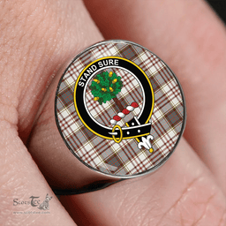 Scottish Anderson Arisaid Weathered Clan Tartan Ring - Crest Classic Scottish Plaid Tartan Plaid