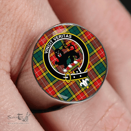 Scottish Baxter of Balgavies Modern Clan Tartan Ring - Crest Classic Scottish Plaid Tartan Plaid