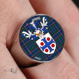 Scottish Belfrage (Belfarge) Modern Clan Tartan Ring - Crest Classic Scottish Plaid Tartan Plaid