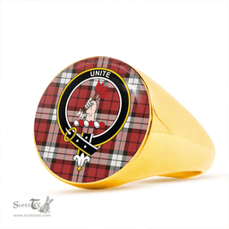 Scottish Brodie Dress Weathered Clan Tartan Ring - Crest Classic Scottish Plaid Tartan Plaid