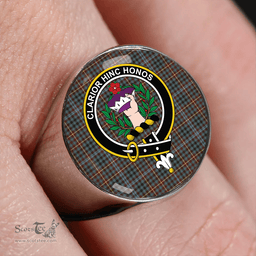 Scottish Buchanan Hunting #4 Weathered Clan Tartan Ring - Crest Classic Scottish Plaid Tartan Plaid