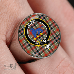Scottish Bruce of Kinnaird Ancient Clan Tartan Ring - Crest Classic Scottish Plaid Tartan Plaid