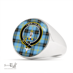 Scottish Bell of the Borders Modern Clan Tartan Ring - Crest Classic Scottish Plaid Tartan Plaid