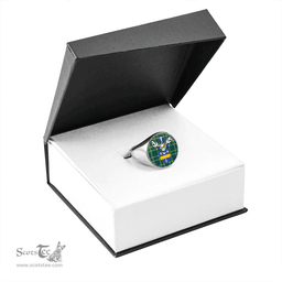 Scottish Blackwood Modern Clan Tartan Ring - Crest Classic Scottish Plaid Tartan Plaid
