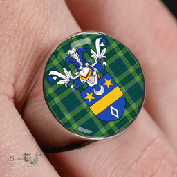 Scottish Blackwood Modern Clan Tartan Ring - Crest Classic Scottish Plaid Tartan Plaid