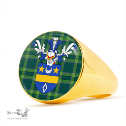 Scottish Blackwood Modern Clan Tartan Ring - Crest Classic Scottish Plaid Tartan Plaid