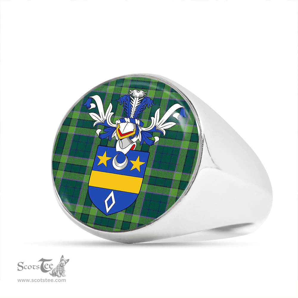 Scottish Blackwood Modern Clan Tartan Ring - Crest Classic Scottish Plaid Tartan Plaid
