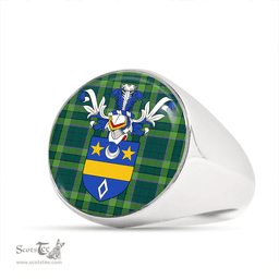 Scottish Blackwood Modern Clan Tartan Ring - Crest Classic Scottish Plaid Tartan Plaid