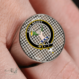 Scottish Burns Heritage Check Weathered Clan Tartan Ring - Crest Classic Scottish Plaid Tartan Plaid