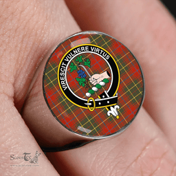 Scottish Burnett of Powis Ancient Clan Tartan Ring - Crest Classic Scottish Plaid Tartan Plaid