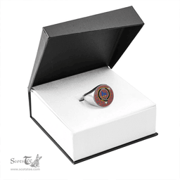 Scottish Bruce (Vestiarium Scoticum) Weathered Clan Tartan Ring - Crest Classic Scottish Plaid Tartan Plaid