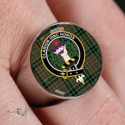 Scottish Buchanan Hunting #3 Modern Clan Tartan Ring - Crest Classic Scottish Plaid Tartan Plaid