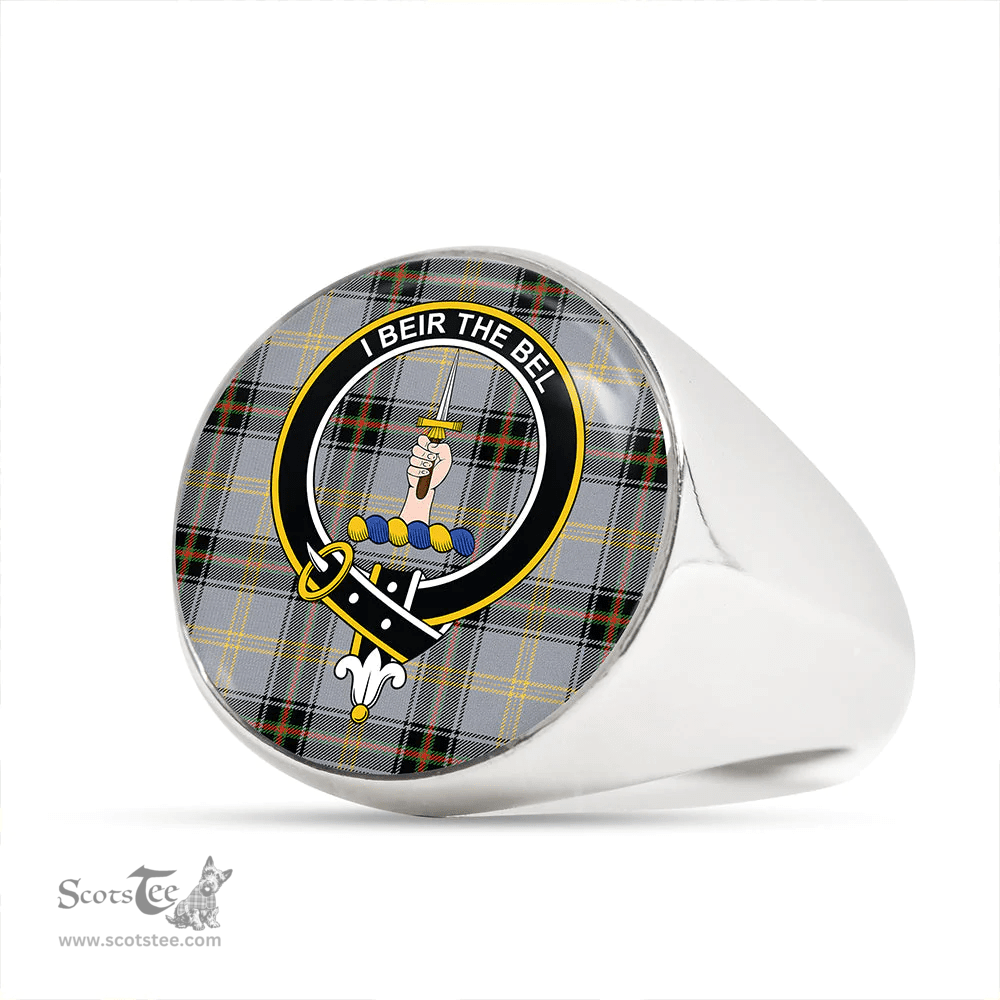 Scottish Bell of the Borders Ancient Clan Tartan Ring - Crest Classic Scottish Plaid Tartan Plaid