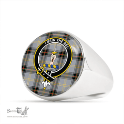 Scottish Bell of the Borders Ancient Clan Tartan Ring - Crest Classic Scottish Plaid Tartan Plaid