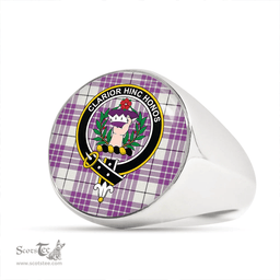 Scottish Buchanan Cerise #1 Special Ancient Clan Tartan Ring - Crest Classic Scottish Plaid Tartan Plaid