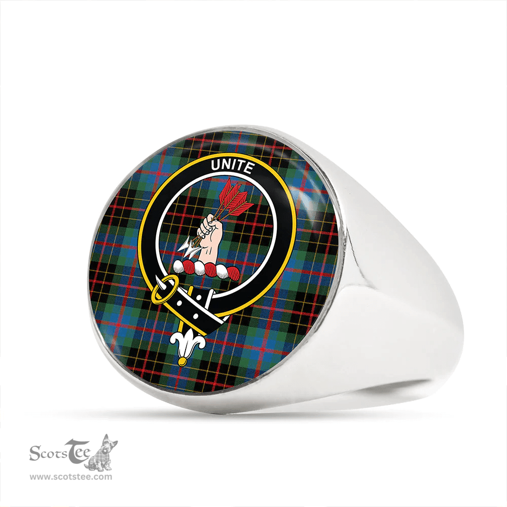 Scottish Brodie Hunting Modern Clan Tartan Ring - Crest Classic Scottish Plaid Tartan Plaid