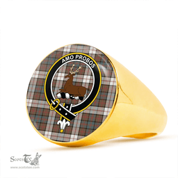 Scottish Blair Dress Weathered Clan Tartan Ring - Crest Classic Scottish Plaid Tartan Plaid