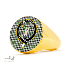 Scottish Burns Heritage Check Ancient Clan Tartan Ring - Crest Classic Scottish Plaid Tartan Plaid
