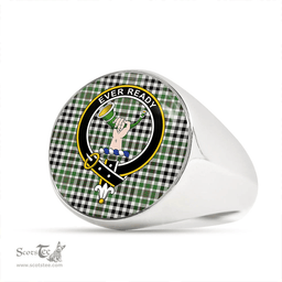 Scottish Burns Heritage Check Ancient Clan Tartan Ring - Crest Classic Scottish Plaid Tartan Plaid